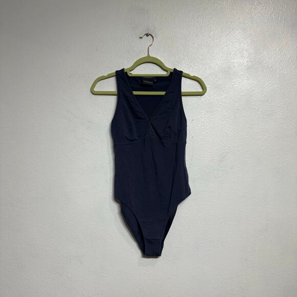 Richer Poorer Navy V-Neck Bodysuit Sz M - Picture 2 of 12